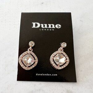 4/$25 Dune London Janet Glass Crystal Drop Earrings Rose Gold Toned